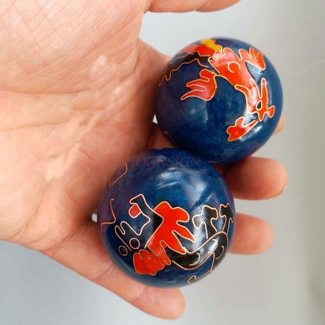 칠보 선조 공예 음악 핸드볼 건강 피트니스 직경 4.5cm 빨강 녹색 및 파랑, 02 파란, 1개