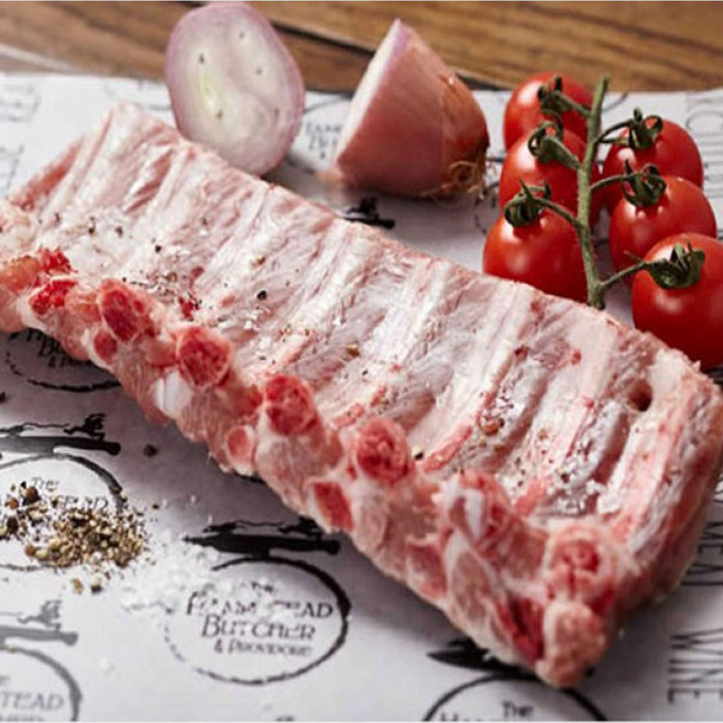 [행복미트] 돼지 등갈비 수입산 살이 두꺼운 최고의 로인립 구이용 찜용 2kg [당일발송], 1개