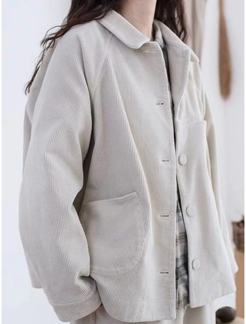 COSYEVNO 코듀로이 코트 여성 가을 겨울 패션 캐주얼 카라넥 골덴 재킷