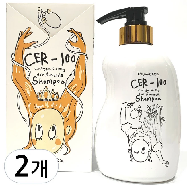 엘리자베카 콜라겐 코팅 헤어 머슬 샴푸, 2개, 500ml - 쿠팡