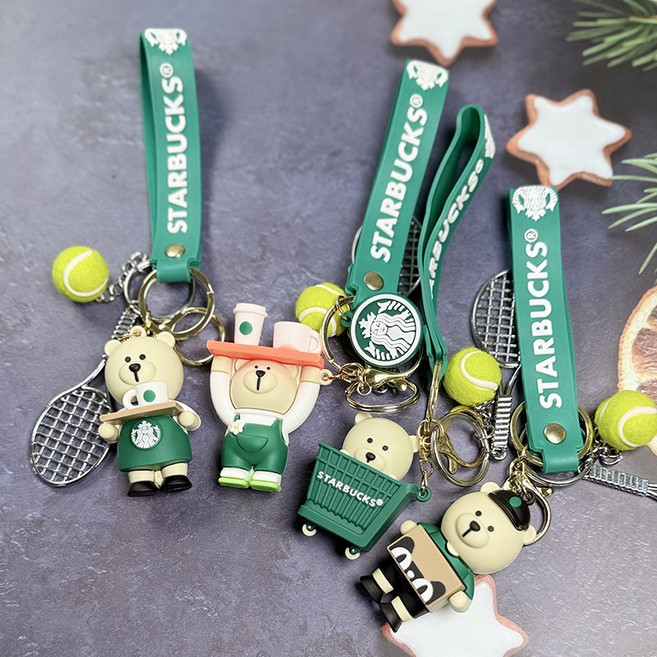 테니스 장식 곰돌이 골프키링 캐디백 네임택 동호회선물 기념품 악세사리 키홀더 가방장식