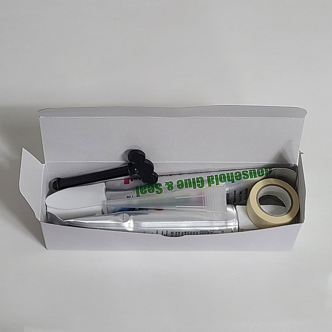 세트상품) 노즐일체형 실리콘 실란트 100ml+연장노즐+짜개+마스킹테이프, 바이오백색, 1개