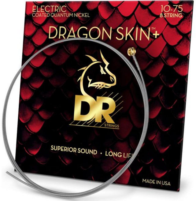 DR Strings 드래곤 스킨+ - 코팅된 퀀텀 니켈 베이스 스트링 – DBQ5-40 뛰어난 사운드와 편안한 감촉 긴 수명 5현 라이트 40-120, DBQ-45/100 미디엄 라이트 45-100