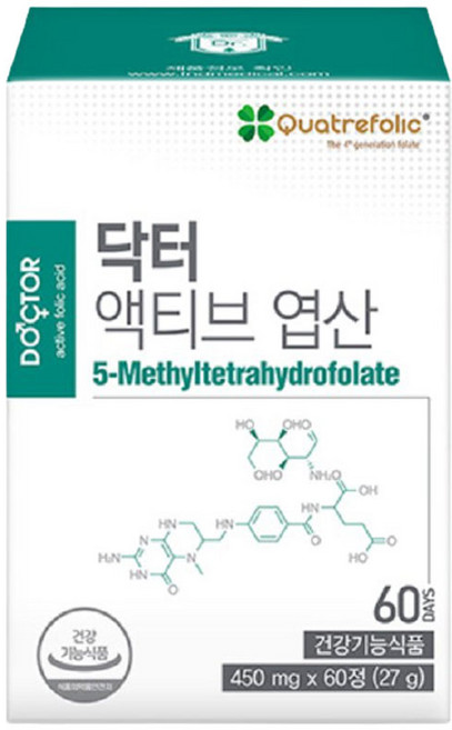 닥터 액티브 맘스 엽산 활성형 임신초기 임신전 임신준비 임산부 영양제, 액티브엽산 2개월분, 1개, 60정