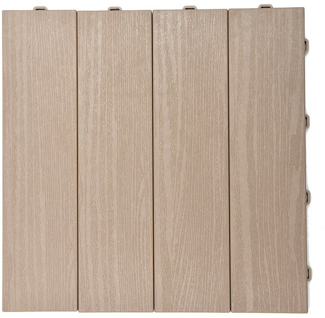 홀렌 오브제 헤링본 셀프 조립식 데크 타일, 9개, 다크베이지