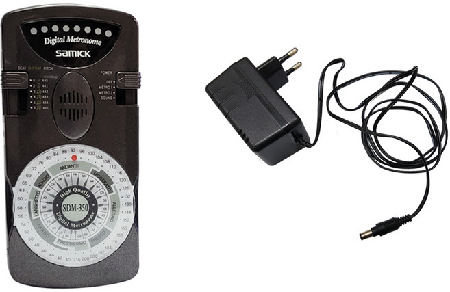 삼익 전자박자기 SDM350+국산 전자박자기 전용 아답터 9V 패키지-디지털 메트로놈, 블랙, 1개