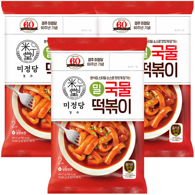 CJ 미정당 밀국물 떡볶이, 3개, 401.2g