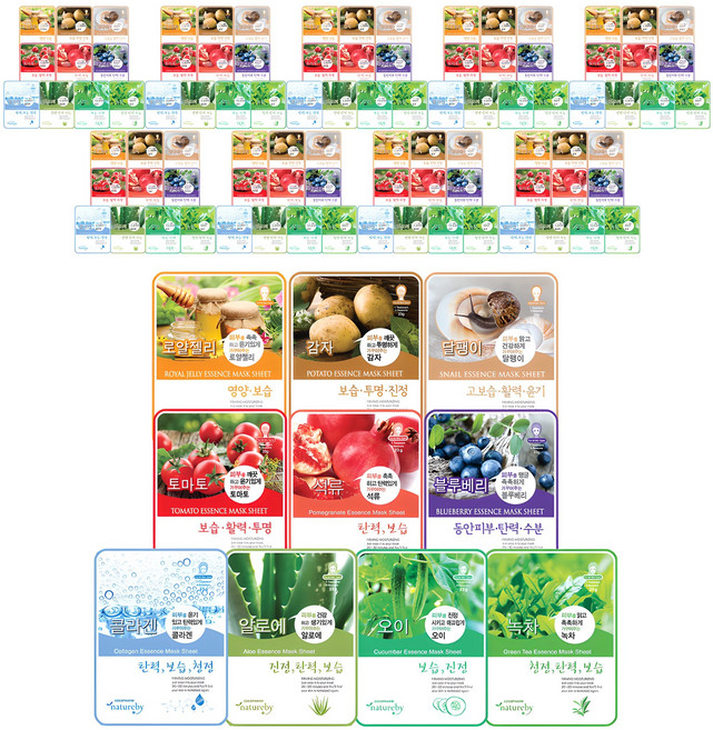 네이처바이 에센스 마스크팩 A타입 10종 x 10p 세트, 1개입, 1개