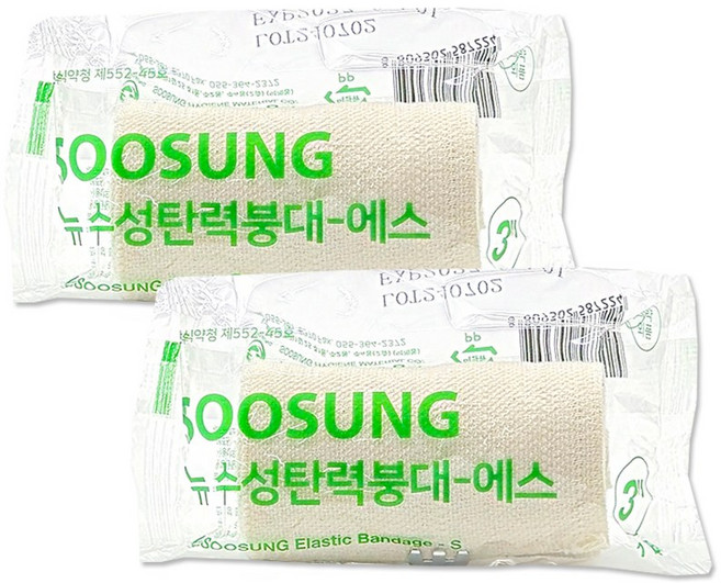 뉴 수성 탄력붕대 개별포장 3인치(7.5cmx190cm), 2개, 1롤