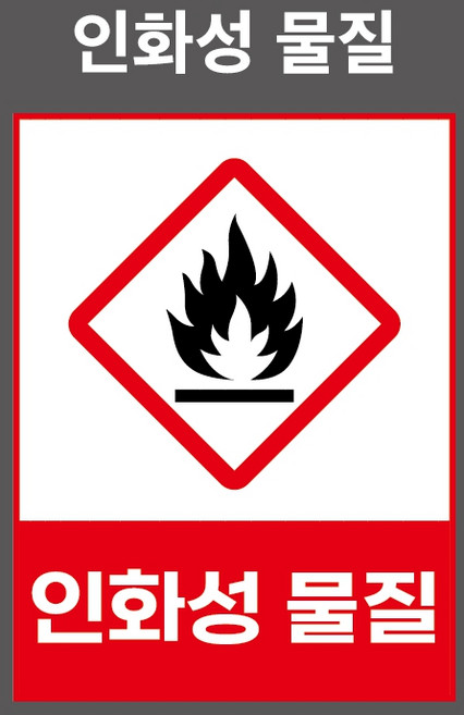 인화성물질 물질안전표시 PVC스티커 자석스티커 포맥스표찰 중 (인화성물질 GHC135006), 1개입