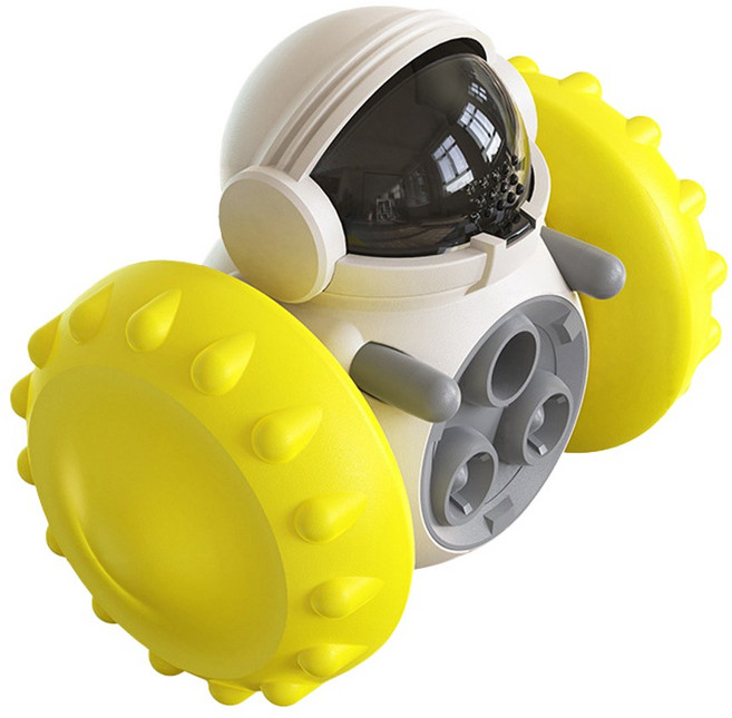 강아지 노즈워크 장난감 움직이는 스낵볼, 옐로우, 1개