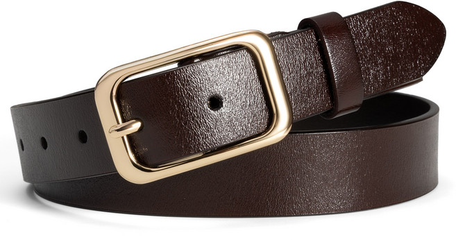 여성용 진피 얇은 가죽 벨트 부드러운 금색 버클 벨트