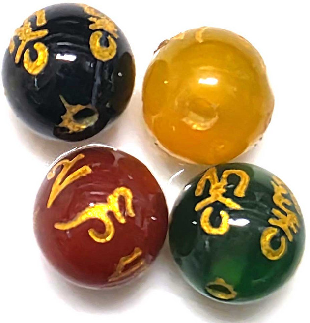 ALL 종교비즈 팔찌원석 8mm 옴자 소원성취 행운부적 한팩 4알 원석선택, 8mm옴자(믹스)