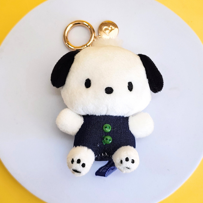 BSC 산리오 데님 키링 인형 가방고리 키홀더 자동차키링 인형키링 가꾸, 1개, F. 포차코 데님 키링, 8cm