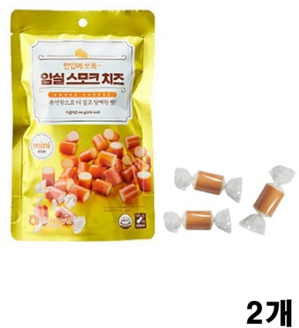 [임실치즈] 한입에 쏘옥 임실 스모크치즈, 64g, 2개