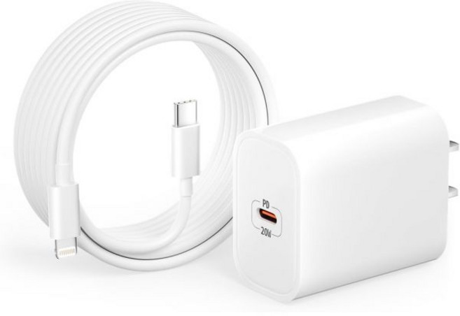 아이폰 고속 충전기 [애플 MFi 인증] 20W PD USB-C 벽면 (1.8m USB-C-라이트닝 케이블 포함) 14 13 12 11 Pro Max Mini Plus