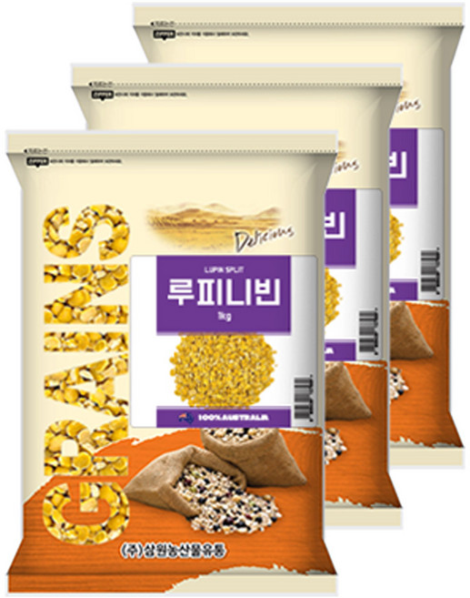 [삼원농산] 루피니빈 3kg (1kg/3개) - 2025년 호주산 루핀콩, 1kg, 3개