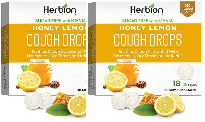 Herbion Naturals 목캔디 허니레몬 18개입 2팩 - 쿠팡