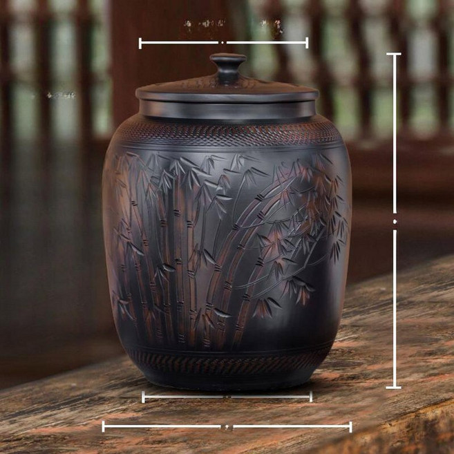 cha 오동나무항아리 오동나무항아리쌀통 쌀항아리, 칭펑 대나무 그림자 15kg, 1개, 기본 색상