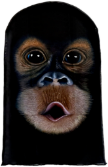 원두걸스 원숭이 가면 파티 쓸데없는선물, 1개, 블랙