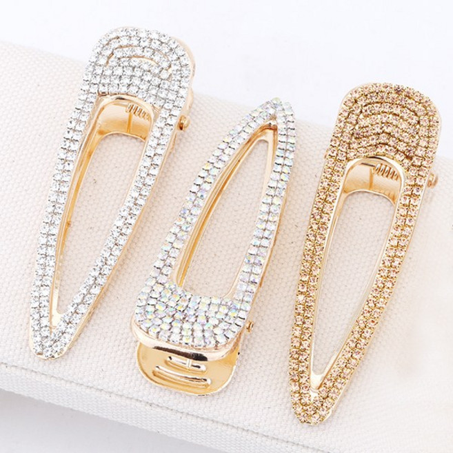 MISS21 파니나 큐빅 악어핀 헤어핀 머리핀 3개 세트 (hp1931)