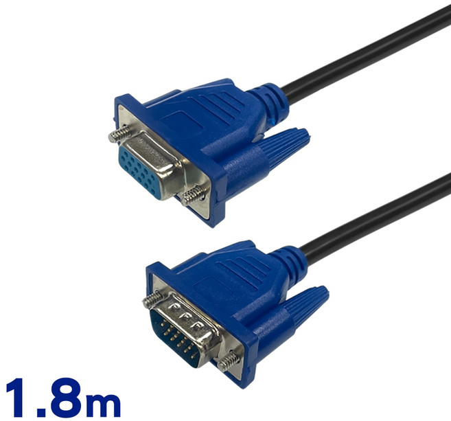 CX 顯示器延長線 15 Pin VGA D-SUB, 1個, 1.8米