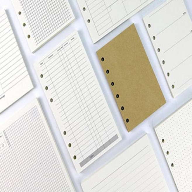 6공다이어리 리필속지 A5 A6 내지노트 12종류선택가능, A5일일시간표