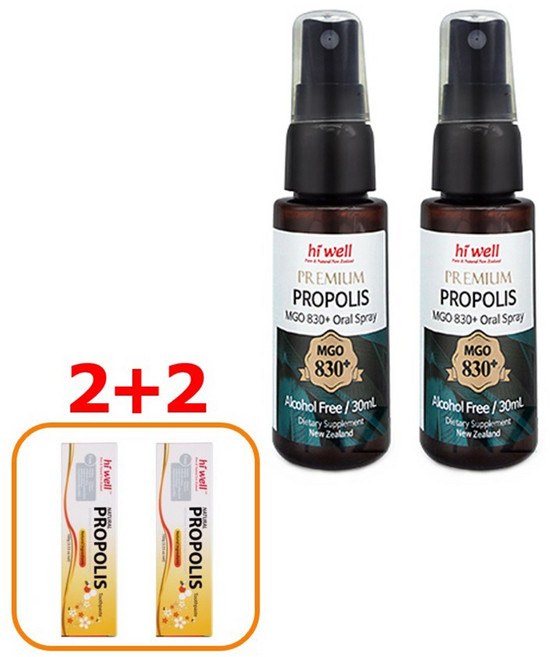 하이웰 프리미엄 프로폴리스 목스프레이 MGO 830+ 마누카꿀 함유 선생님 직장 동료 선물, 2개, 31ml