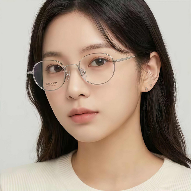 YUEMEIYD 긱시크 티타늄 안경테 실리콘 코받침 안경테 남녀 공용