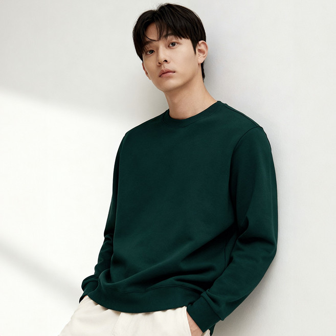 옥스타 남녀공용 프리미엄 무지 특양면 맨투맨 9SSP001