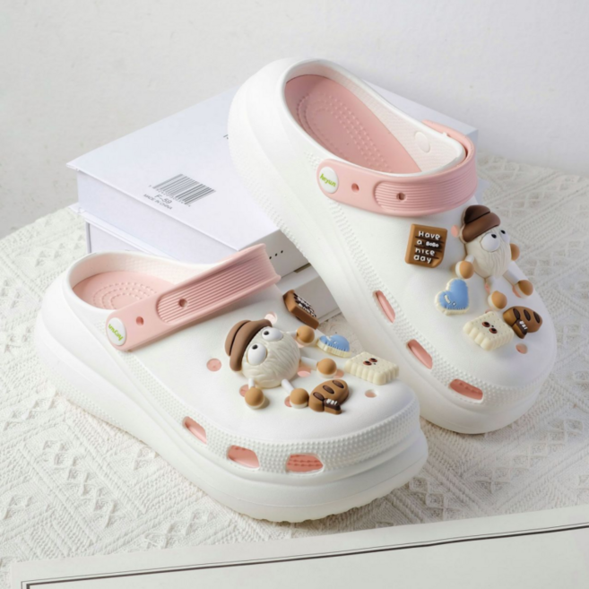 피라모니 여성 EAV 5cm 키높이 통굽 슬리퍼 샌들