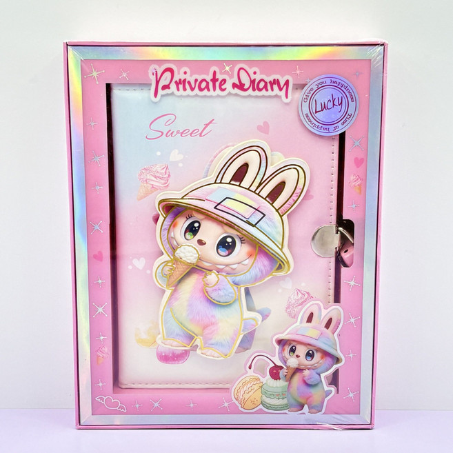 문구보따리 산리오 라부부 카피바라 다이어리 다꾸 비밀일기장 다꾸세트, 라부부 핑크, 1개