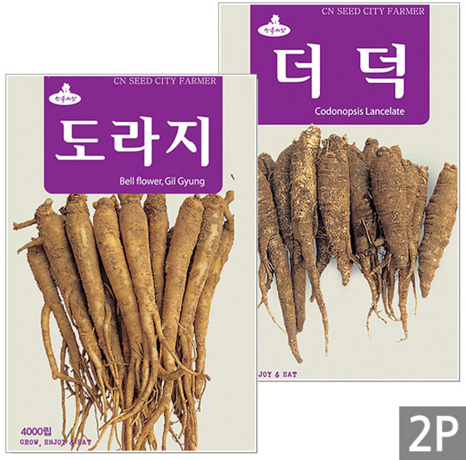 세인화분 더덕 도라지 씨앗 2종 소포장 - 씨 민속 채소, 1세트