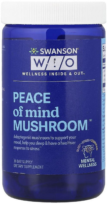 스완슨 버섯 머쉬룸 Peace of Mind Mushroom 노루궁뎅이 캡슐 30정, 30 CAPSULES
