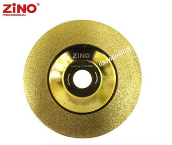 지노 ZINO 다이아몬드 연마석 ZDO-4 다이아몬드날옵셋 4인치 공구연마 금속연마, 1개