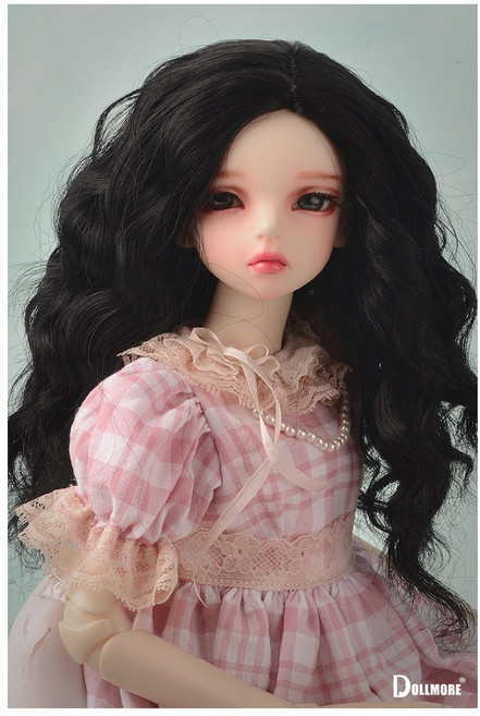 돌모아 구체관절인형 7-8인치 로맨틱 롱 웨이브 블랙 가발 (7-8) VLW Wave Long Wig (Black), 1개, black, 18cm