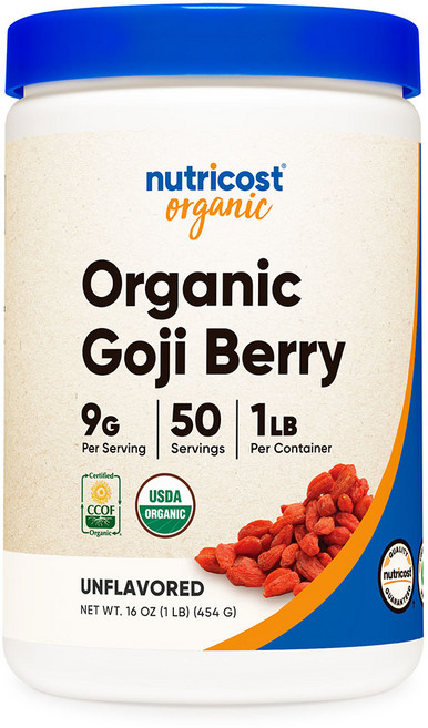 Nutricost Organic Goji Berry 뉴트리코스트 자연 유래 구기자 파우더 454g, 1개