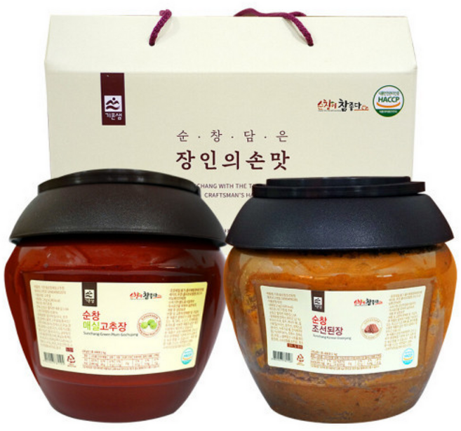 기픈샘 순창 매실고추장 된장 세트, 2kg, 1개