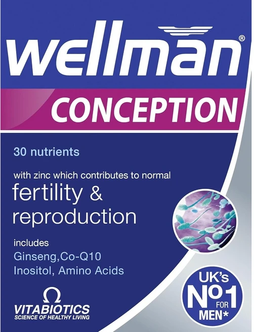 Vitabiotics Wellman Conception Reproduction & Fertility 30정 - 임신을 원하는 남성을 위한 - 1 2 3 4 5 6팩 - 영국 직배송, 1개, 30회분 - 쿠팡