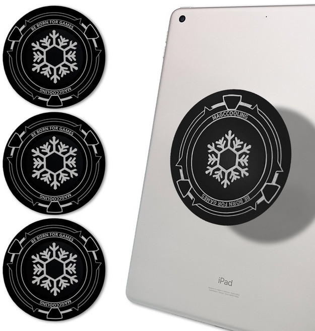 스마트폰 태블릿 부착형 스노우 쿨링패드, 4개, 태블릿용 블랙