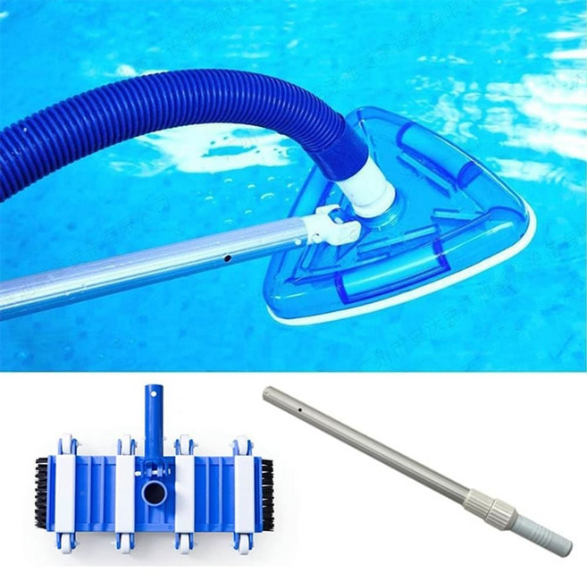 수영장 청소기 바닥 흡입 헤드 스틱 도구 이끼 제거, 사각 헤드-단품, 상세페이지 참조