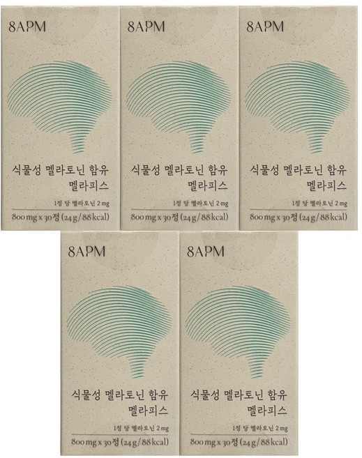 에잇에이피엠식물성 멜라토닌 함유 멜라피스 800mg x 30정 5개