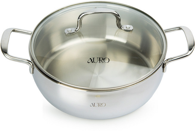 아우로 통5중 304스텐 IH 인덕션 하이라이트 무연마제 양수 볶음 냄비, 양수냄비, 1개, 26cm