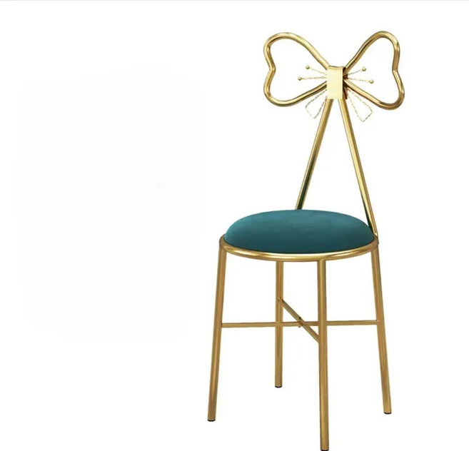 화장대의자 리본 등받이 인테리어 의자, 녹색, 1개