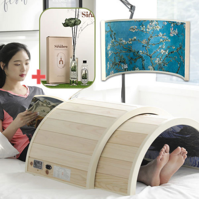 [대형] 큐어돔 원적외선 편백나무 온열돔 찜질기 가정용 사우나 산모 산후조리 전신관리, 브라운, 큐어돔대형03.[명화] 양귀비꽃, 큐어돔대형03.[명화] 양귀비꽃