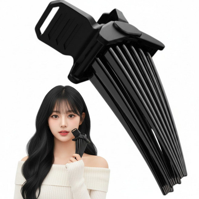 플럭스 뿌리볼륨 볼륨업 앞머리 고정 집게핀 대형, 1개, 블랙