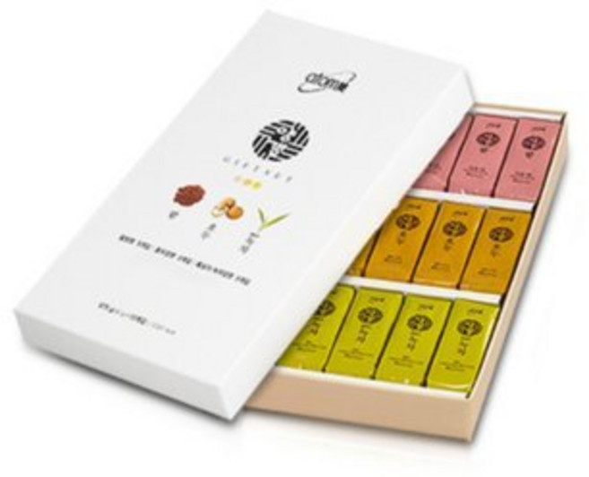 애터미 양갱 선물세트(15개입) 팥 호두 흑임자 간식, 45g, 1