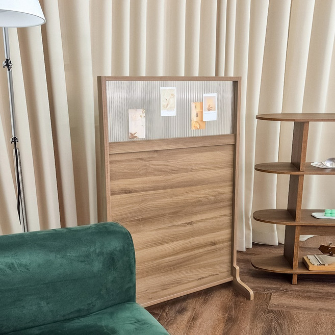 카미코코 공간 분리 가벽 가림막 스탠드 유리 파티션 835x1200, 아카시아