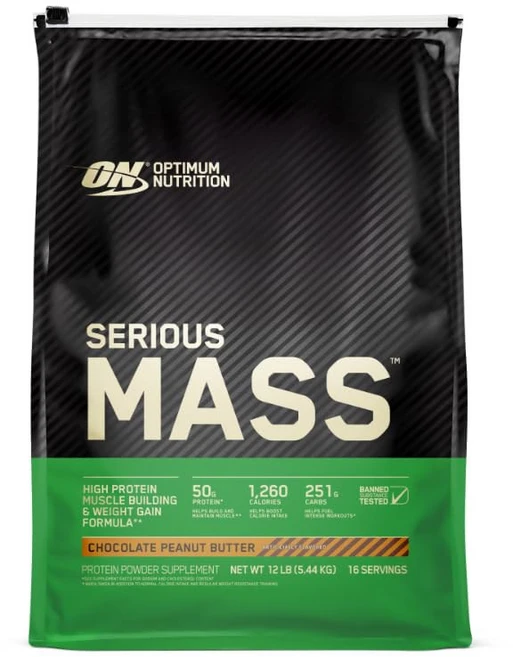 Optimum Nutrition 시리어스 매스 웨이트 게이너 프로틴 파우더 면역 지원을 위한 비타민 C 아연 및 비타민 D 초콜릿 땅콩 버터 5., 1개 - 쿠팡