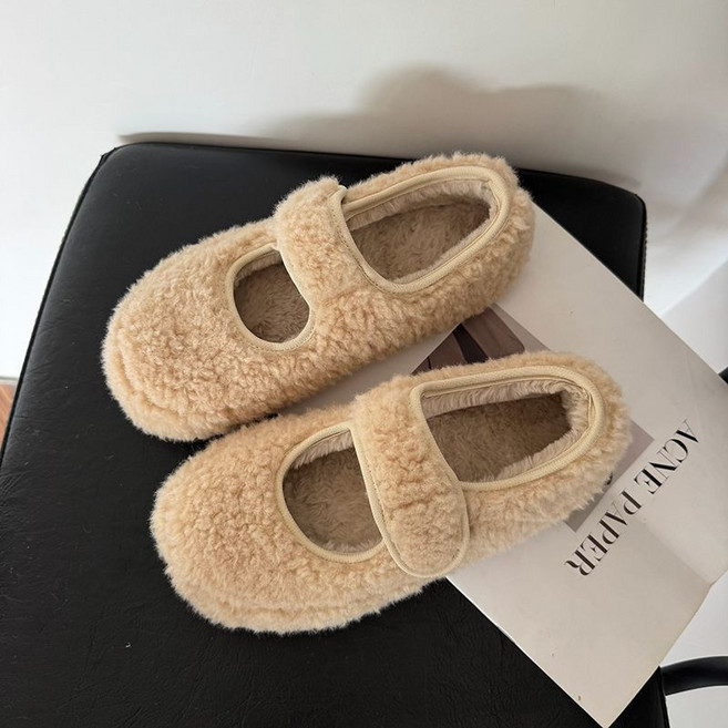 여성 뽀글이 로퍼 가을 겨울 캐주얼 기질 기모 면 플랫 슈즈 패션 트렌드 여자 펌프스 털부츠 YHY